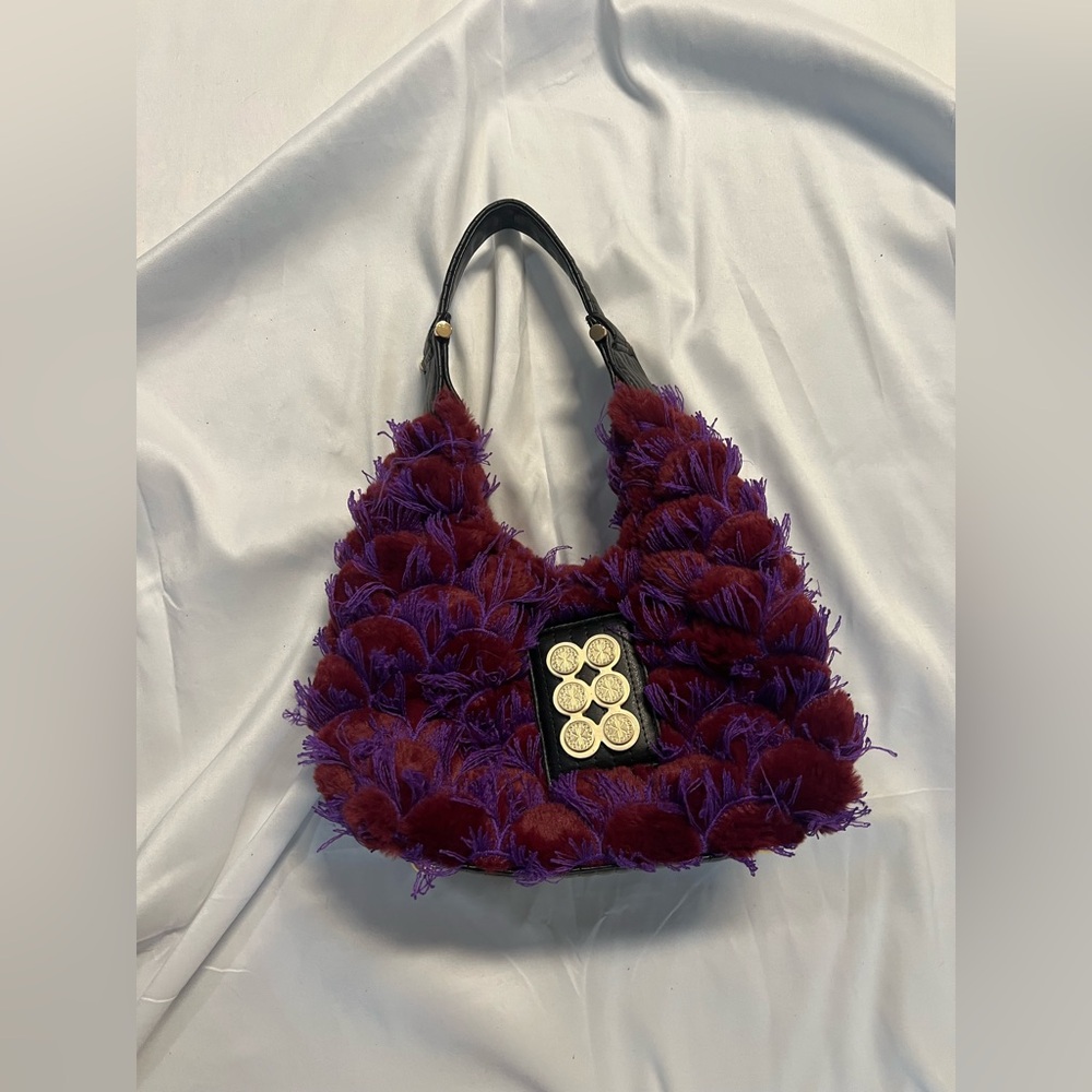Purple Textured Hobo Bag